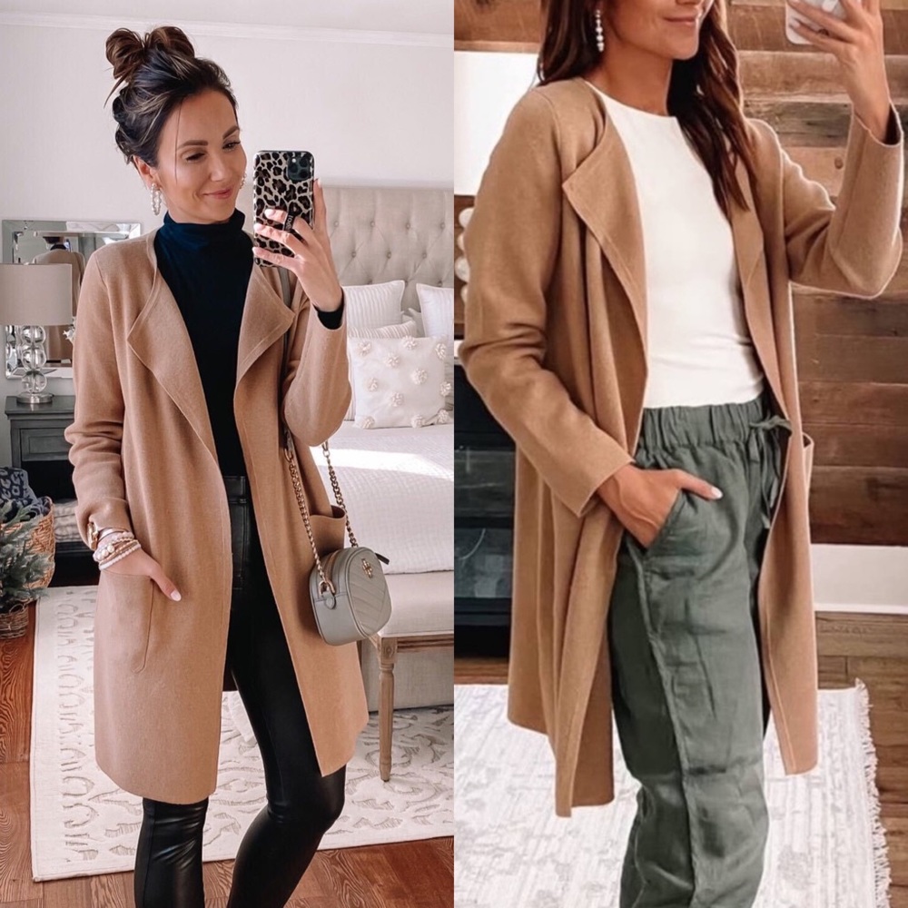 J. Crew Tan Open Front Cardigan